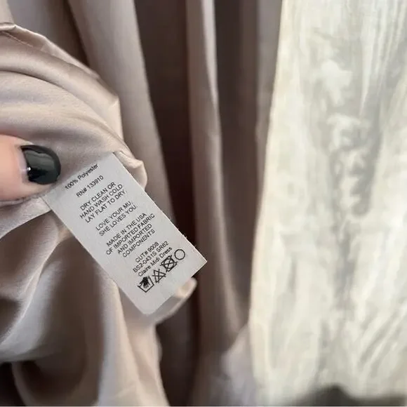 Show Me Your Mumu Claire Midi Dress Show Me The Ring Luxe Satin Champagne NWT S - Picture 5 of 7